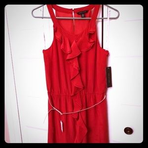Tommy Hilfiger Red Cascading Ruffle Silk Dress 8